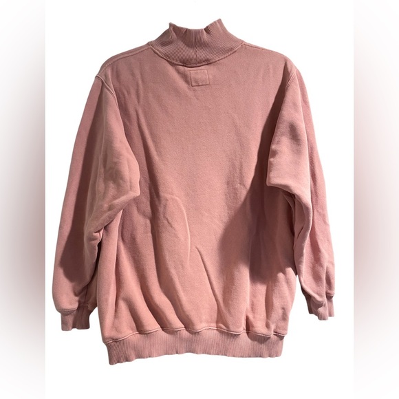 Aerie Mock Neck Light Pink Oversized Sweatshirt with Front Pockets Size XS - Picture 3 of 5